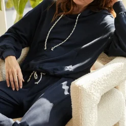 MONROW Supima Fleece Hoody DARKNAVY Clearance